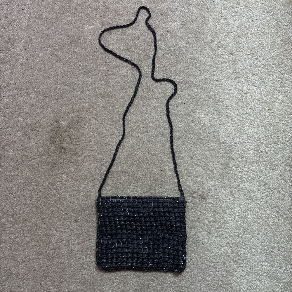 Vintage Black beaded crossbody bag - never worn #festivalvibes #cute
